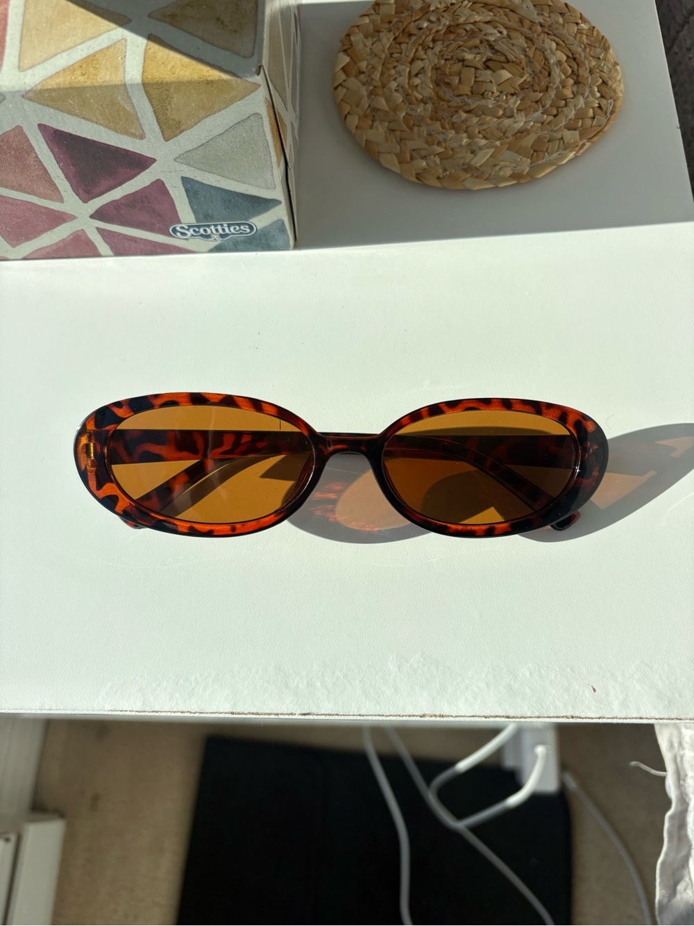 Tortoiseshell Oval Sunglasses - Brown Lenses - Picture 1 of 1
